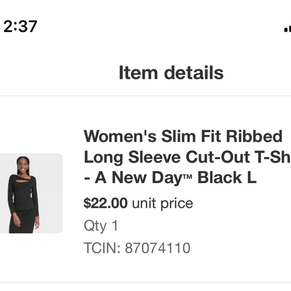 Brand new target long sleeve shirt with cut out size XL - Picture 2 of 3